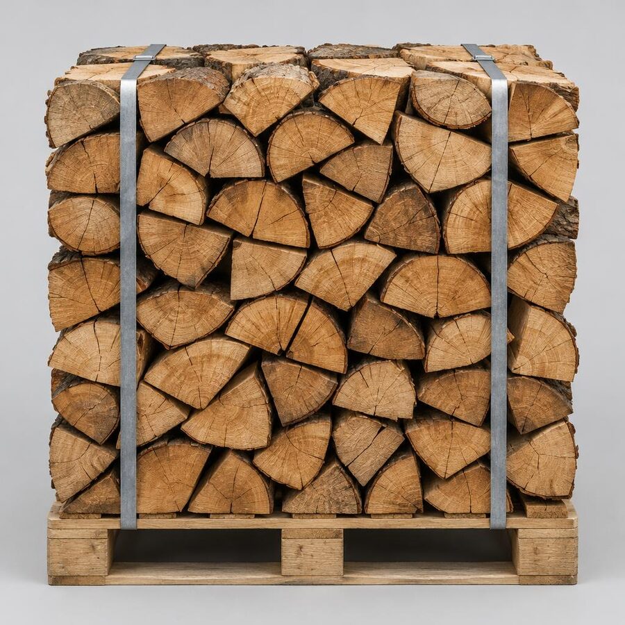 Eichen Brennholz Palette 25 cm 2m3 3,3 Ster