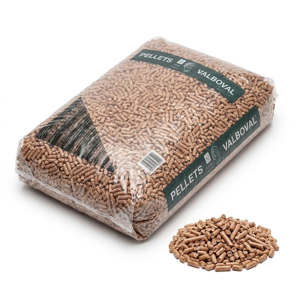 BoisExpress — Pellet Valboval Palette mit 65 Säcken à 17 kg Französischer Wald