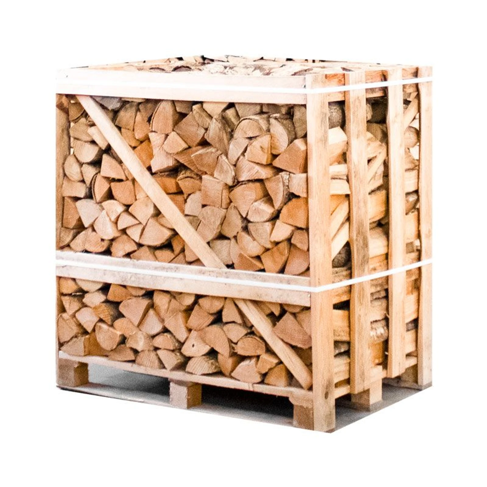 Halbe Palette kammergetrocknetes gespaltenes Esche Brennholz 25cm