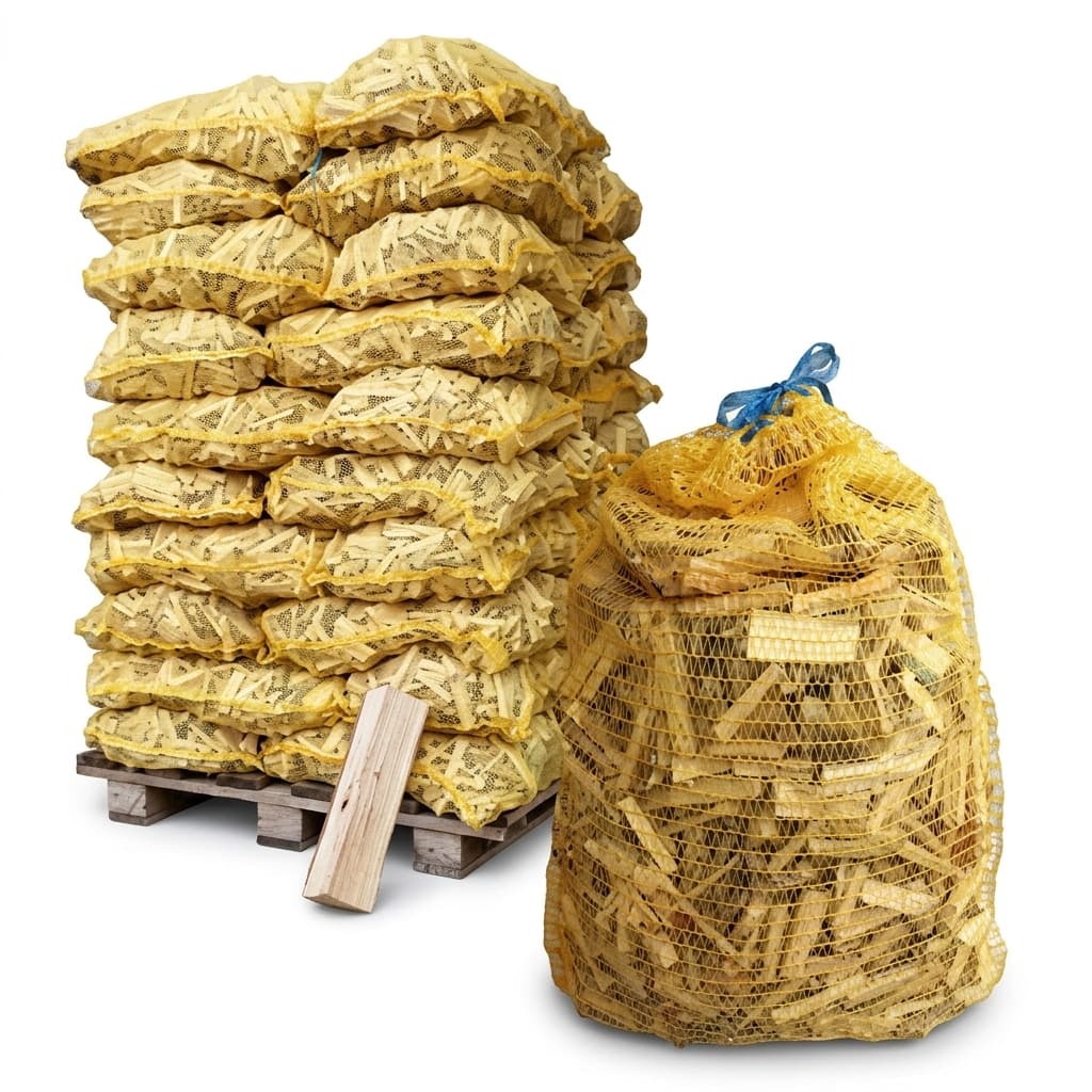 BoisExpress — 50 Netze Anzündholz Weichholz Kaliber 8cm Edles Holz