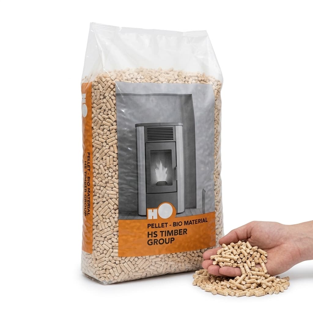 BoisExpress — Pellets HS Timber Palette von 66 Säcken à 17 kg 100% Nadelholz Französischer Handwerker