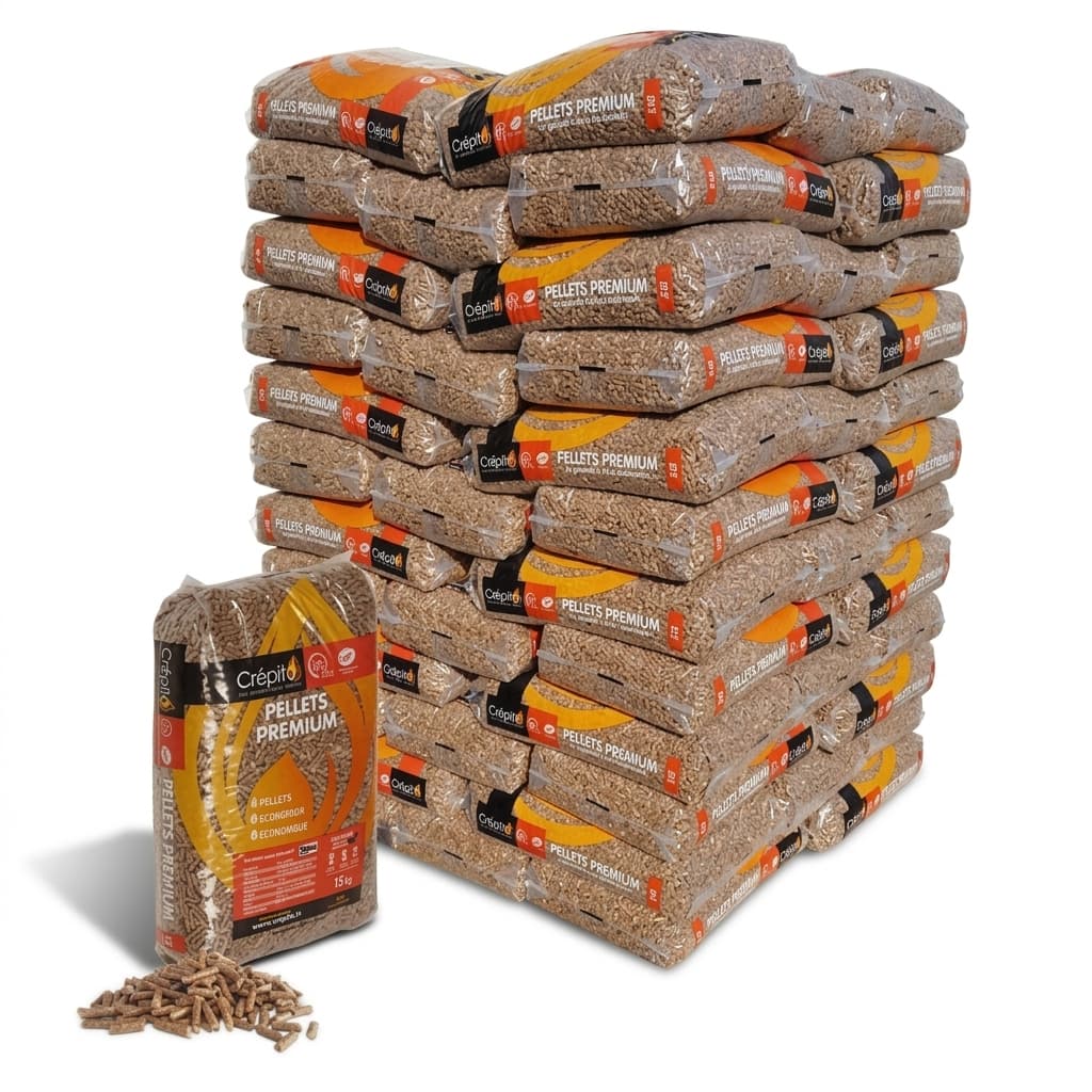 BoisExpress — BADGER Holzpellets 1/2 Palette mit 36 Säcken à 15 kg Natürliche Trocknung