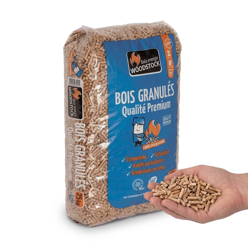 BoisExpress — Woodstock Holzpellets 78 Säcke à 17 kg Französischer Handwerker