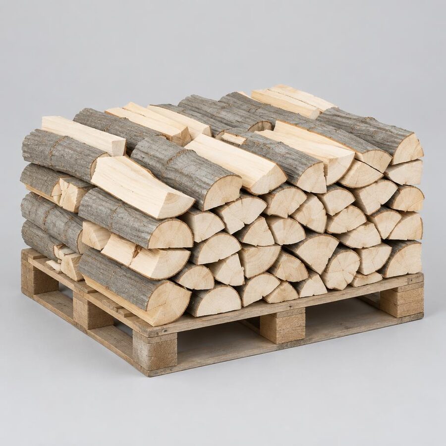 Brennholz Gigant Kammergetrocknetes Hainbuche Kaminholz 25cm Halbe Palette